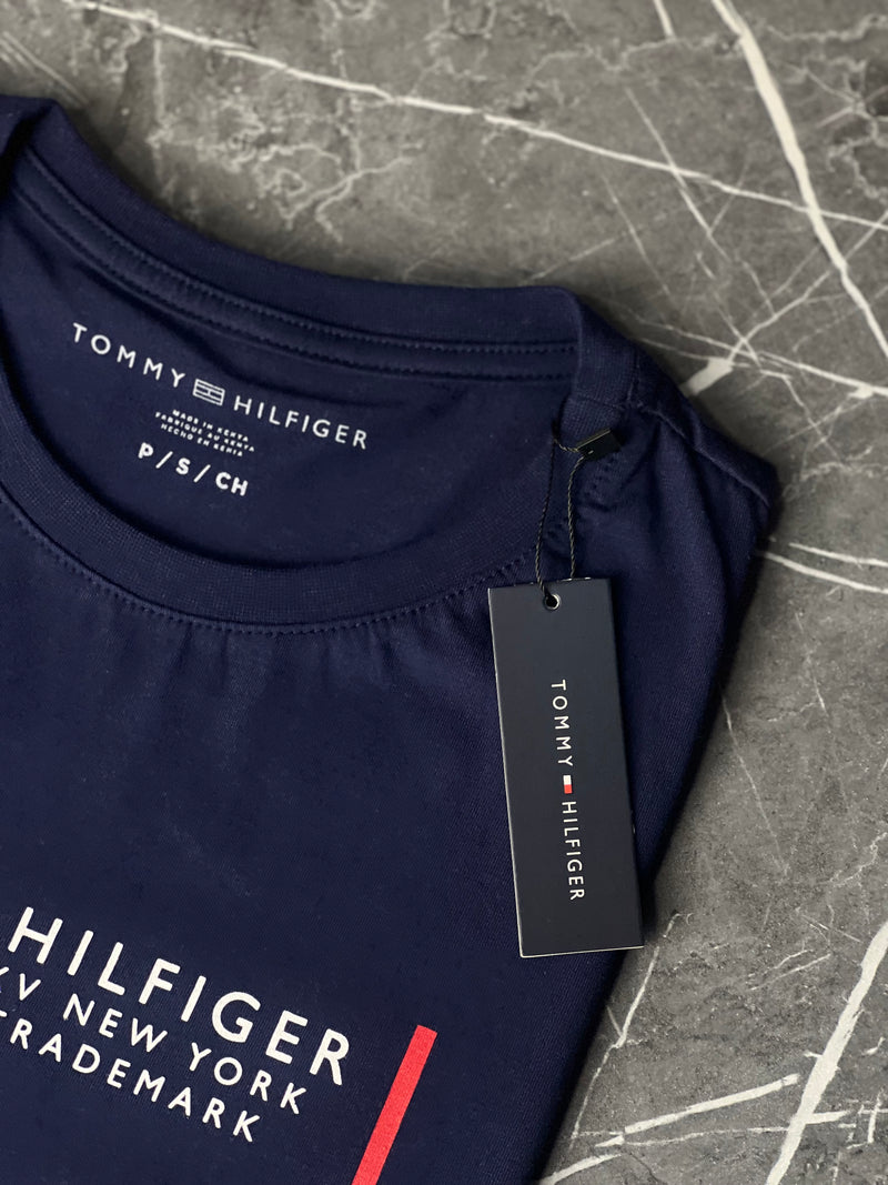 Camiseta Tommy Hilfiger - Azul Marinho - Seda Pima