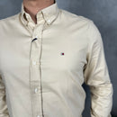 Camisa Social Tommy Hilfiger Oxford - Marrom Claro
