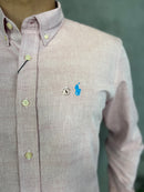 Camisa Social Polo Ralph Lauren Oxford - Rosa