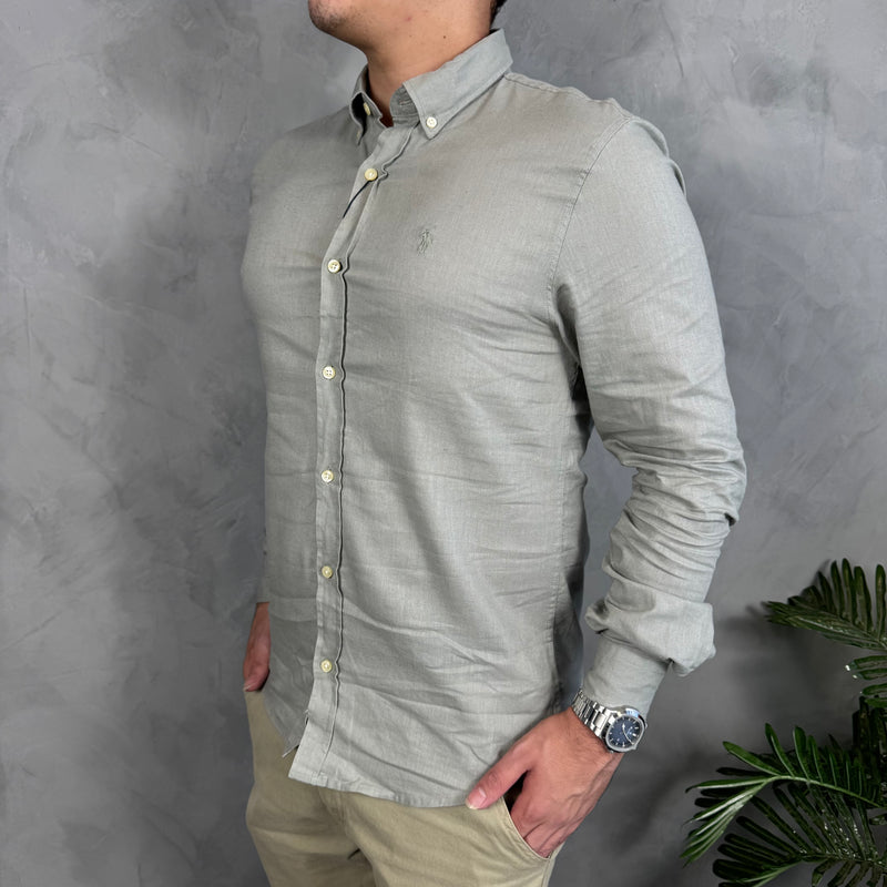 Camisa Social Polo Ralph Lauren - Verde - Linho