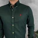 Camisa Social Polo Ralph Lauren Oxford - Verde