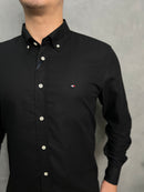 Camisa Social Tommy Hilfiger Oxford - Preta