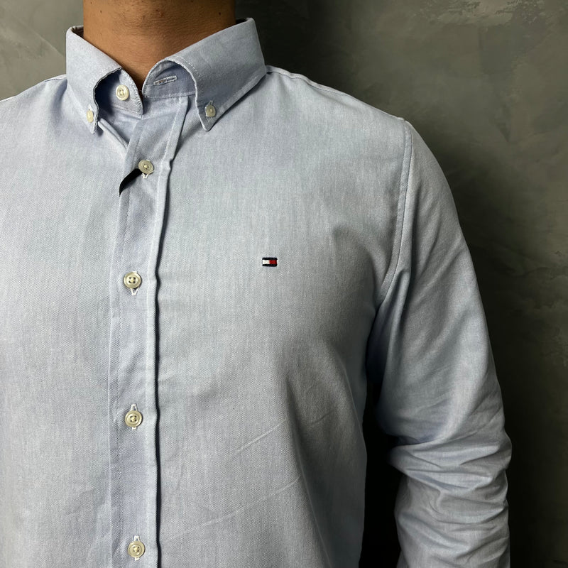 Camisa Social Tommy Hilfiger Oxford - Azul Bebe