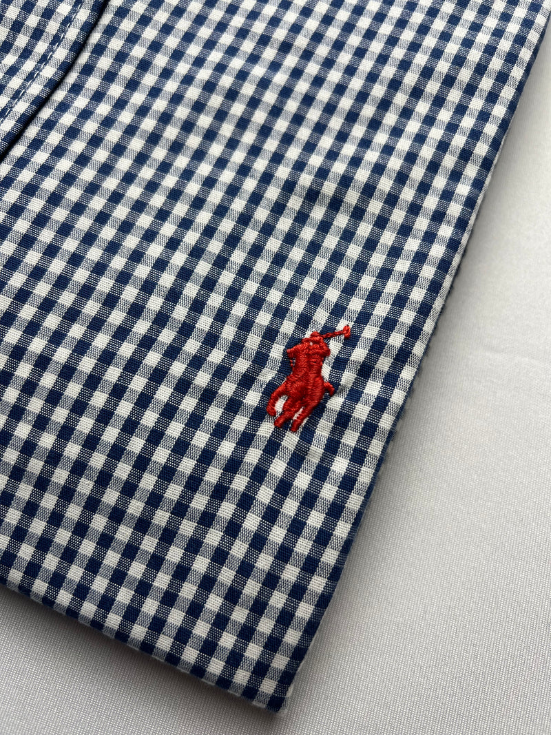 Camisa Social Polo Ralph Lauren Oxford - Xadrez Azul