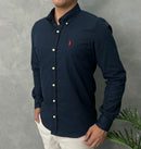 Camisa Social Polo Ralph Lauren Oxford - Azul Marinho