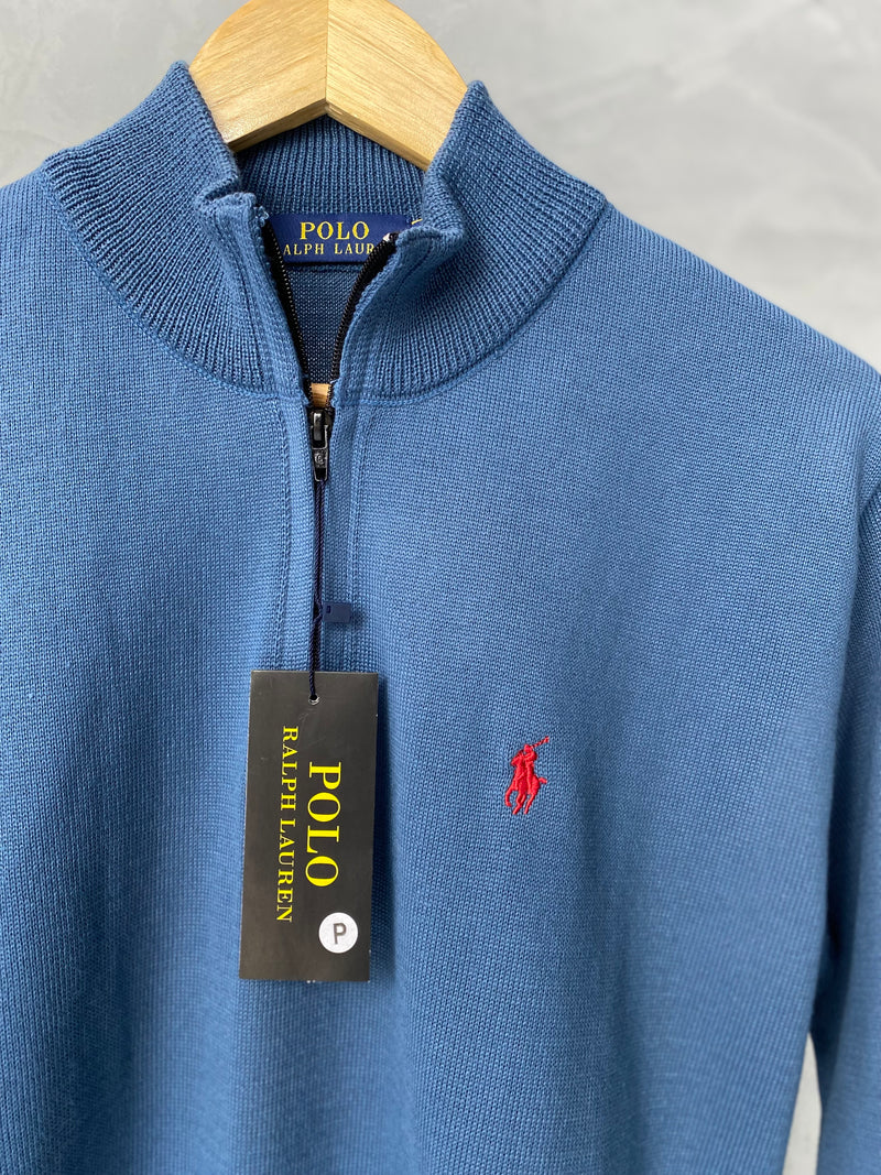 Suéter C/Zíper Polo Ralph Lauren - Azul Claro