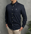 Camisa Social Polo Ralph Lauren Tricoline - Azul Marinho