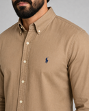 Camisa Social Polo Ralph Lauren Sarja  - Marrom Claro