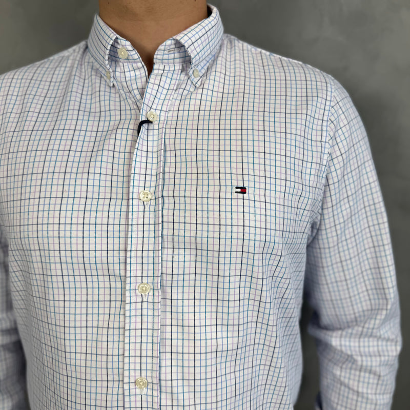 Camisa Social Tommy Hilfiger Oxford - Xadrez BR/AZ