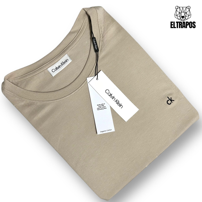 Camiseta Calvin Klein - Caqui - Seda Pima