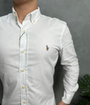 Camisa Social Polo Ralph Lauren Oxford - Branca