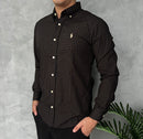 Camisa Social Polo Ralph Lauren Oxford - Xadrez Preta