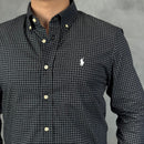 Camisa Social Polo Ralph Lauren Oxford - Xadrez Preta