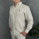 Camisa Social Polo Ralph Lauren - Linho - Natural