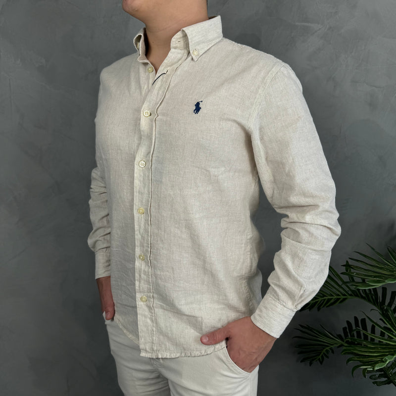 Camisa Social Polo Ralph Lauren - Linho - Natural