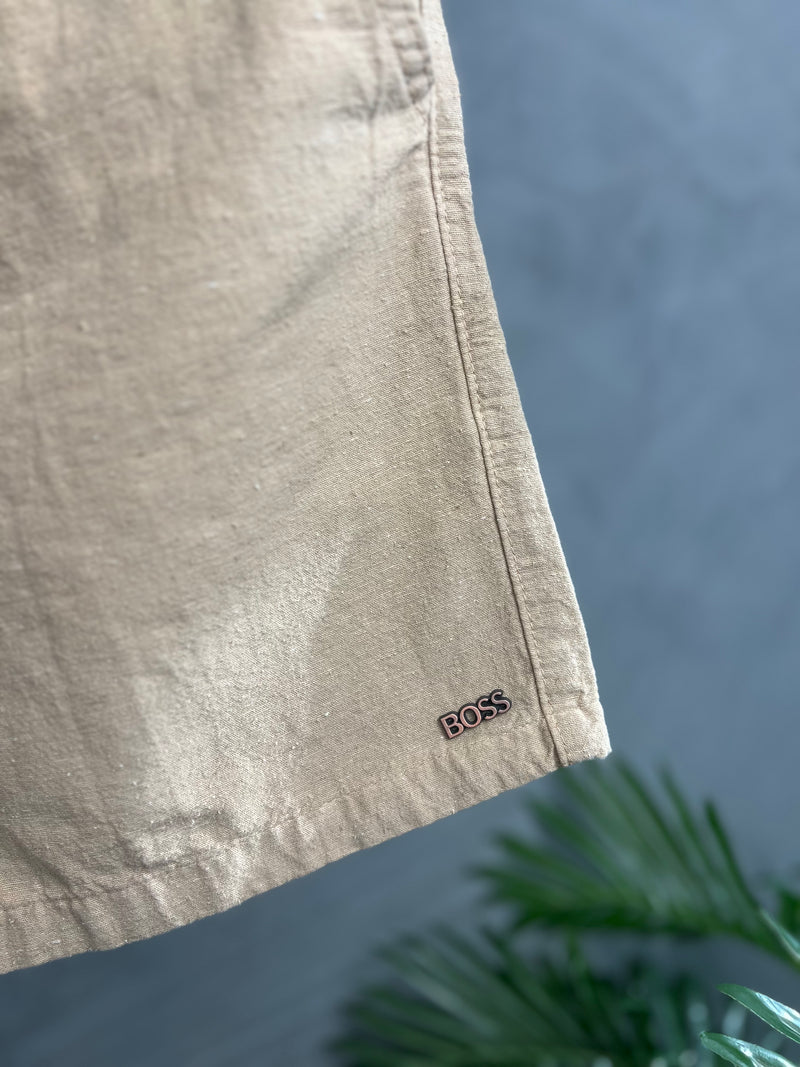 Short Linho Hugo Boss - Marrom