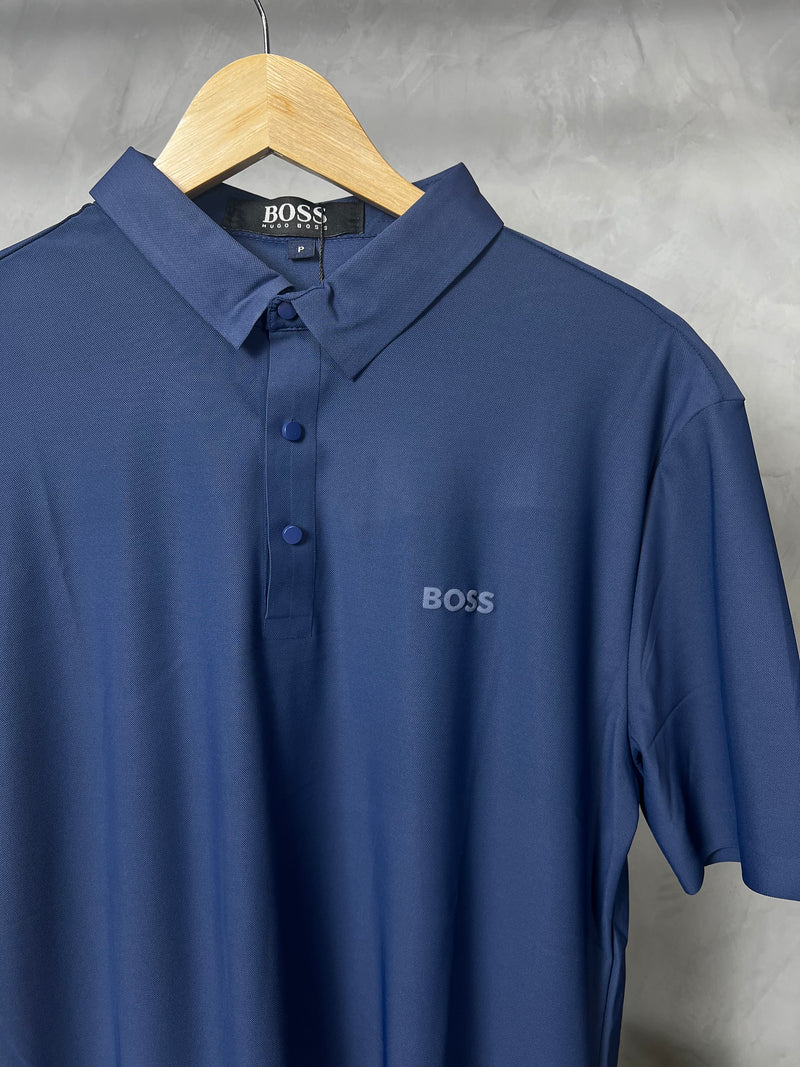 Camisa Gola Polo Hugo Boss - Azul Marinho - Tecnológica