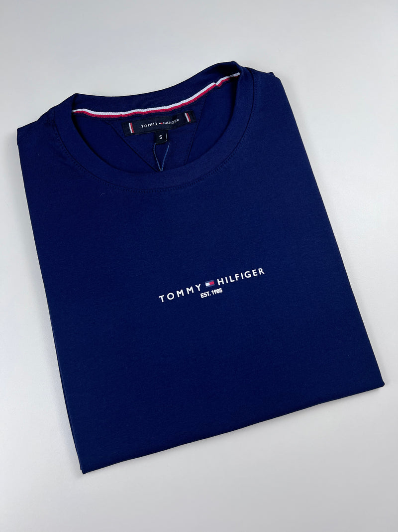 Camiseta Tommy Hilfiger - Azul Marinho - Seda Pima