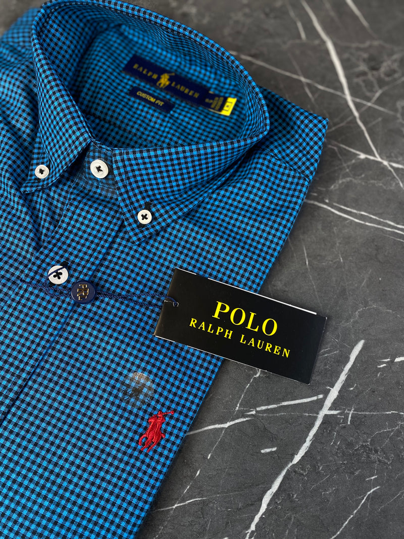 Camisa Social Polo Ralph Lauren Oxford - Xadrez Azul