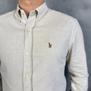 Camisa Social Polo Ralph Lauren Oxford - Bege