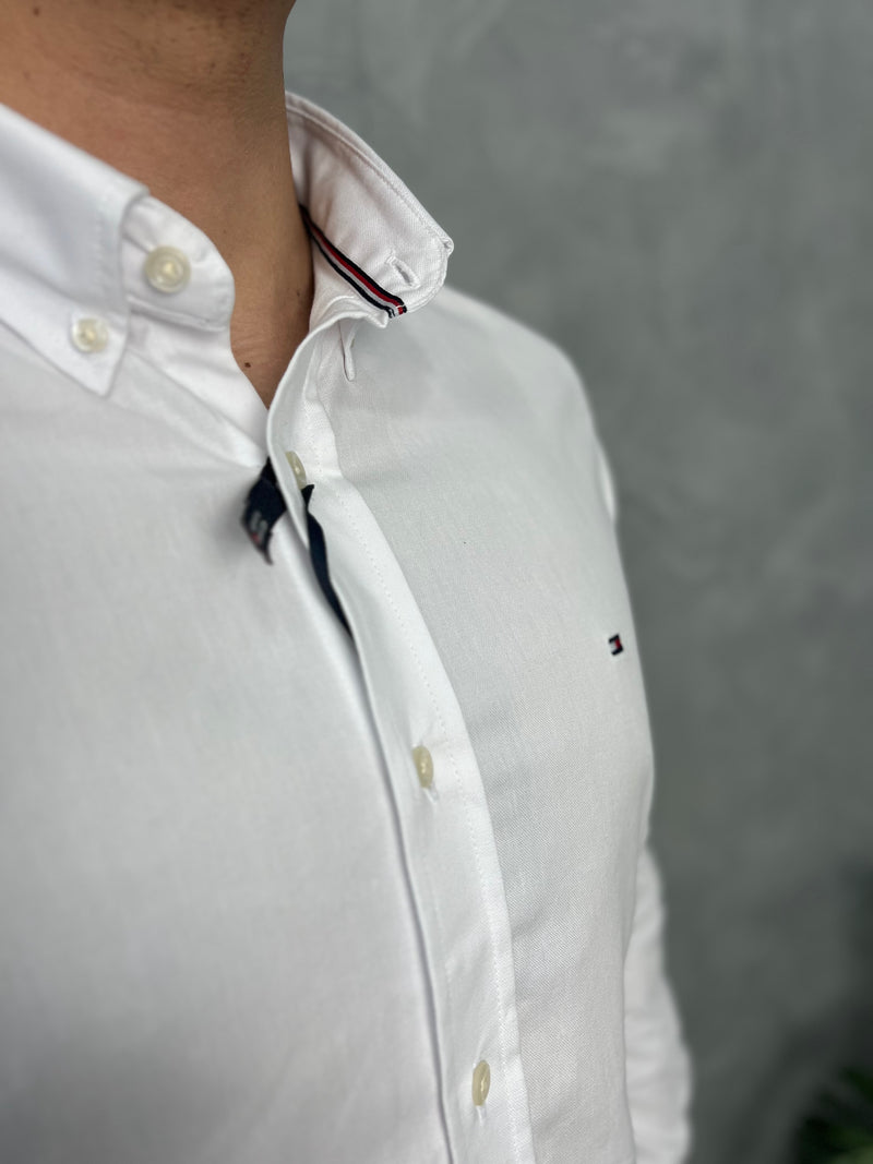Camisa Social Tommy Hilfiger Oxford - Branca