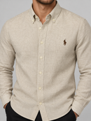 Camisa Social Polo Ralph Lauren - Bege - Linho