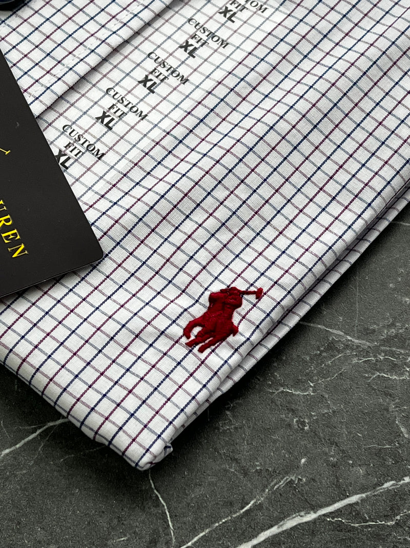 Camisa Social Polo Ralph Lauren Oxford - Xadrez Rosa