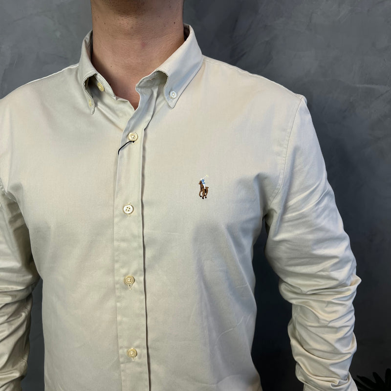 Camisa Social Polo Ralph Lauren Oxford - Bege