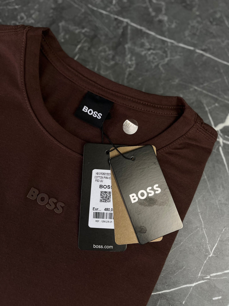 Camiseta Hugo Boss - Marrom - Algodão Egípicio