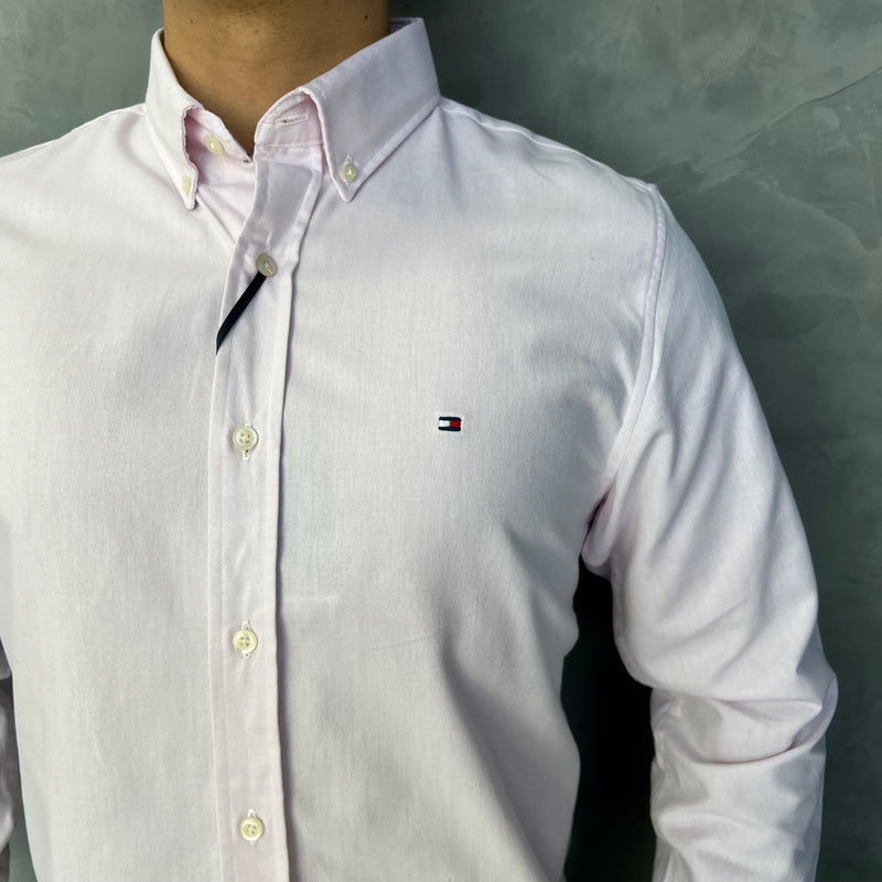 Camisa Social Tommy Hilfiger Oxford - Rosa