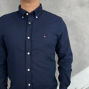 Camisa Social Tommy Hilfiger Oxford - Azul Marinho