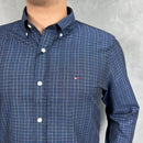 Camisa Social Tommy Hilfiger Oxford - Xadrez Azul