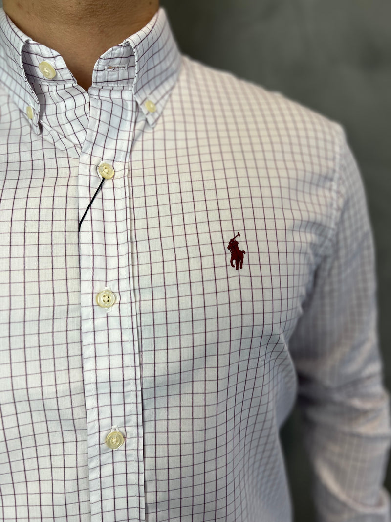 Camisa Social BR/VRM Polo Ralph Lauren Oxford - Xadrez