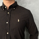 Camisa Social Polo Ralph Lauren Oxford - Xadrez Preta