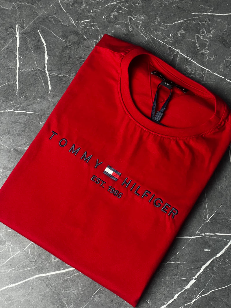 Camiseta Tommy Hilfiger - Vermelho - Seda Pima