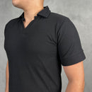 Gola Polo Zara Texturizada - Preta