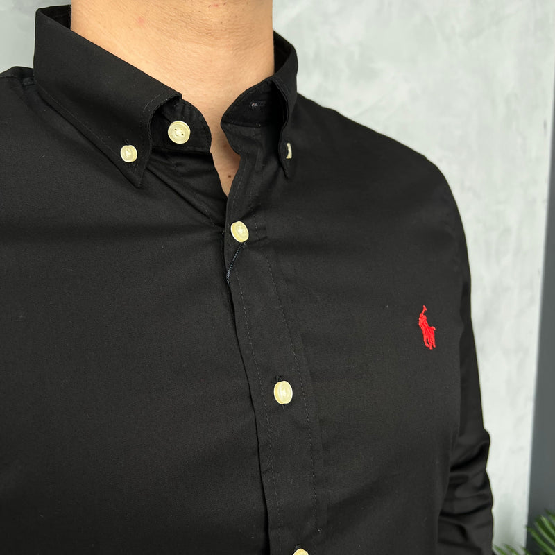 Camisa Social Polo Ralph Lauren Oxford - Preta