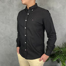 Camisa Social Tommy Hilfiger Oxford - Preta