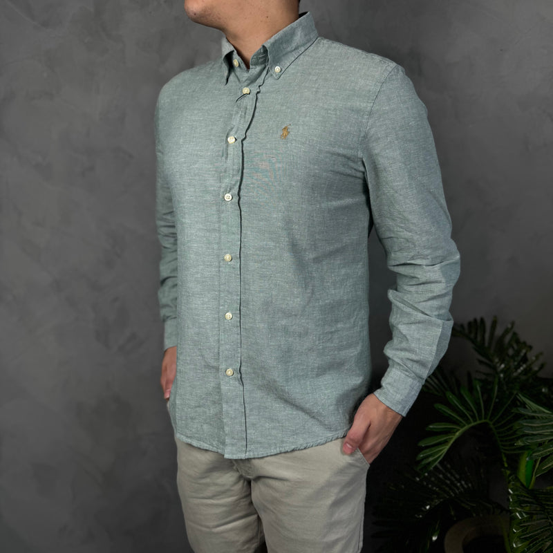 Camisa Social Polo Ralph Lauren - Verde - Linho