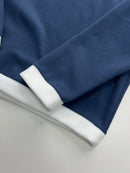 Fleece Ziper Interrompido Enzo Milano Off-White/Azul