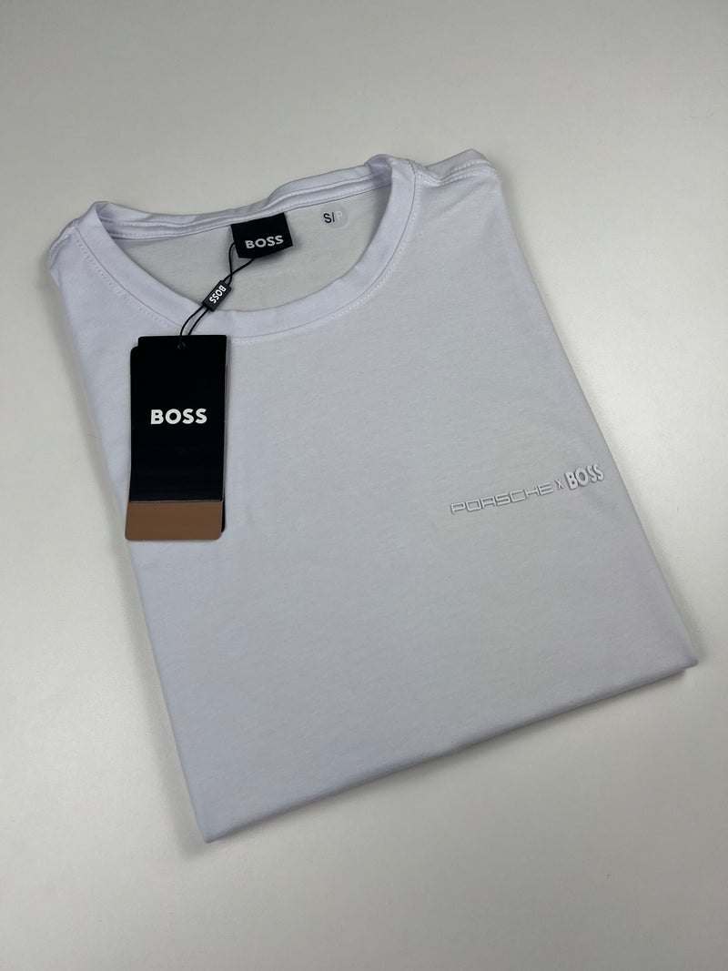 Camiseta Porsche x Boss - Branca - Algodão Egípicio