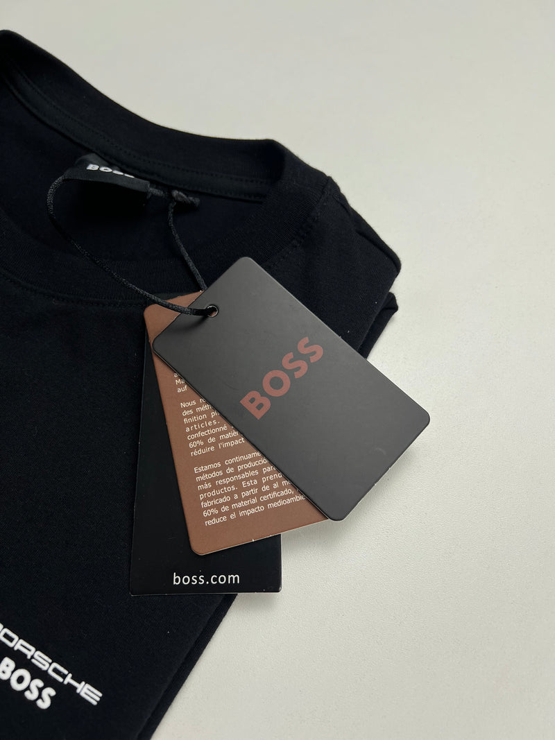 Camiseta Porsche x Boss - Preta - Seda Pima
