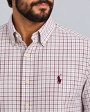 Camisa Social Branca/brd Polo Ralph Lauren Oxford - Xadrez