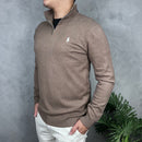 Suéter Polo Ralph Lauren Importado Meio Zíper - Marrom
