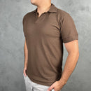Gola Polo Zara Texturizada - Marrom