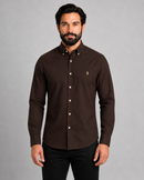 Camisa Social Polo Ralph Lauren Sarja  - Marrom Escuro