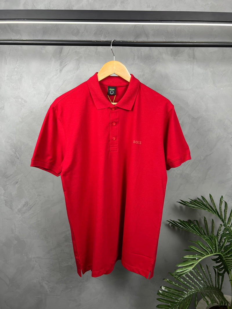 Camisa Gola Polo Hugo Boss -  Vermelha