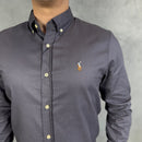 Camisa Social Polo Ralph Lauren Oxford - Chumbo