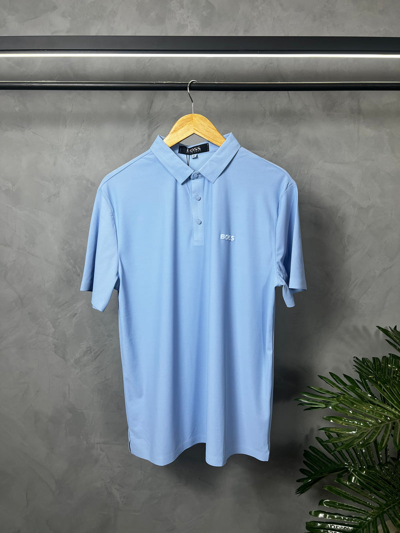 Camisa Gola polo Hugo Boss - Azul Bebê - Tecnológica