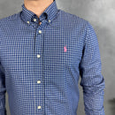 Camisa Social Polo Ralph Lauren Oxford - Xadrez Azul